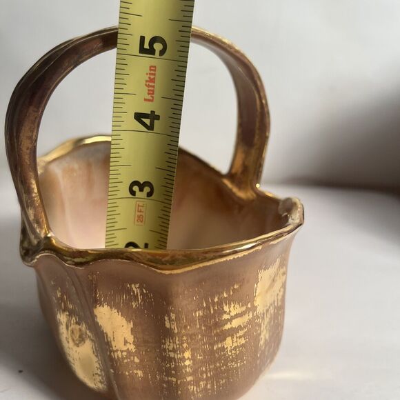 Stangl Granada Gold Porcelain Basket 3621 Hand Painted - Picture 10 of 12